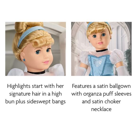 NEW American Girl Disney Princess CINDERELLA 18" DOLL + Gown Glass Slippers BOX - Picture 11 of 16